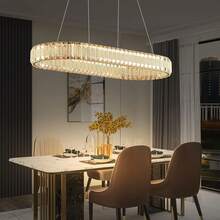 Gold Chandelier Modern Chandelier Light Fixture For Dining Room Chandeliers Ceiling Hanging Living Room Oval Small Chandelier Contemporary Island Kitchen Luxury 3-Way Dimmable L31inch - 金色 - 查看 1