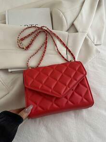2025 Women Commuter Handbags Small Square Chain Shoulder Bags Cross-Body Bags, New Ladies Chic Tote Purse - Red - View 5