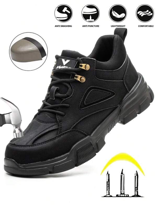 UMBURLLY Männer Sicherheitsschuhe Anti-Durchstich Arbeits-Sneaker Unzerstörbare Arbeitsschuhe Herren Stiefel Leichte Herren Sicherheitsschuhe