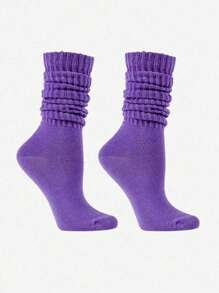 1/6 par de calcetines holgados de punto para mujer, con colores aleatorios, apropiados para el ocio. El diseño de moda Y2K es adecuado tanto para estudiantes masculinos como femeninos que participan en deportes o pasan tiempo en el campus. Son cómodos, transpirables y suaves con la piel.
