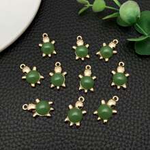 5/10/15 14x22mm Liga incrustada Imitação de Jade Tartaruga Acessórios para Artesanato de Joias DIY, Para Colar Pulseira Brincos Artesanato Kits para Fazer Joias