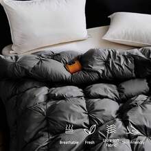 Lesnncier Luxurious Heavyweight Goose Down Feather Fiber Comforter Duvet Insert, Exquisite Gray Pinch Pleat Design, Oversize Palatial King 106 X 90, (Dark Gray) - Màu xám đen - Xem 5