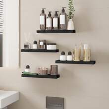 Estantes flotantes para el baño, 4/8 piezas de 15.8 pulgadas de estantes de madera rústicos montados en la pared para el almacenamiento del baño, decoración del baño de vuelta al colegio