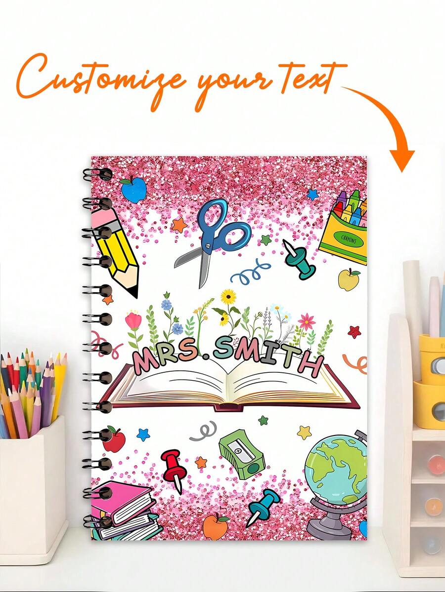 Libretas de maestros personalizadas y personalizadas, regalos de agradecimiento a los maestros, libretas de maestros personalizadas, clips para libretas con nombre de maestro, regalos escolares para el comienzo del año escolar, fin del semestre, regalo para el primer día de clases. Útiles escolares, vuelta al cole - Multicolor - Ver 1