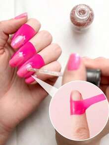 50/30/10 Piezas Pegatinas protectoras de uñas con forma de U, Pegatinas antidesbordamiento de esmalte de uñas para un solo uso, Pegatinas de arte de uñas para evitar el desbordamiento del esmalte, Herramientas para pintar uñas en aerosol