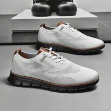 Men's Lightweight Casual Lace - Up Oxfords Walking Shoes, Comfortable Dress Shoes, Breeze Style - Light Grey - View 7