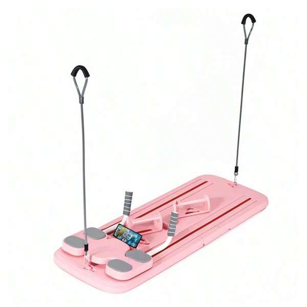 Tabla plegable multifuncional de Pilates para abdominales para ejercicios en casa - Adelgazamiento y moldeado de todo el Body, con cuerdas de resistencia y asas para empujar, equipo de entrenamiento para abdominales duradero, (rosa/morado/negro), accesorios deportivos de moda | Estructura resistente, gimnasio, deporte, ejercicio en casa, rueda para abdominales, rodillo para abdominales