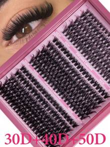 Fluffy Lash Clusters30D/40D/50DIndividual Eyelash Thick Cluster Eyelash Extensions C Curl Lashes Clusters 300Pcs Individual Lashes 8-16MM Wispy Cluster Lashes Diy At Home