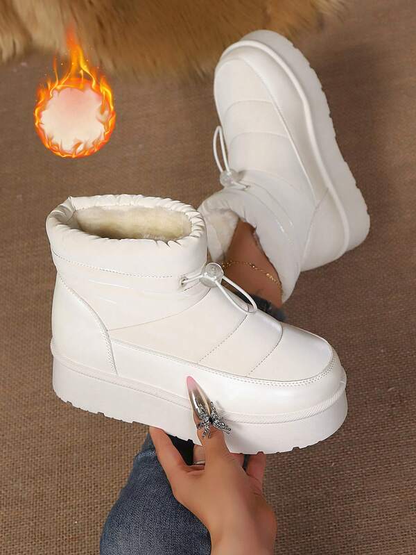 Botas de neve femininas impermeáveis para atividades ao ar livre, sola grossa com forro, quentes, adequadas para o nordeste da China