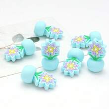5 Peças/Pacote Contas de Flor de Silicone, Contas Focais DIY, Adequadas para Canetas Decoradas com Contas, Chaveiros, Decoração de Pulseiras, Presente de Volta às Aulas