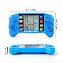 1pc Game Console With 23 Built-In Games, Requires 2pcs AAA Batteries (Not Included), Large Screen Handheld Gaming Device, Creative Toy For Children, Educational Puzzle Game Console, Christmas>Stocking Fillers