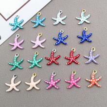 10 buc 10x10mm drăguț email oțel inoxidabil stea de mare farmece mini drăguț viață marină animale pandantive pentru DIY ocean brățară colier cercei bijuterii confecționare meșteșuguri accesorii