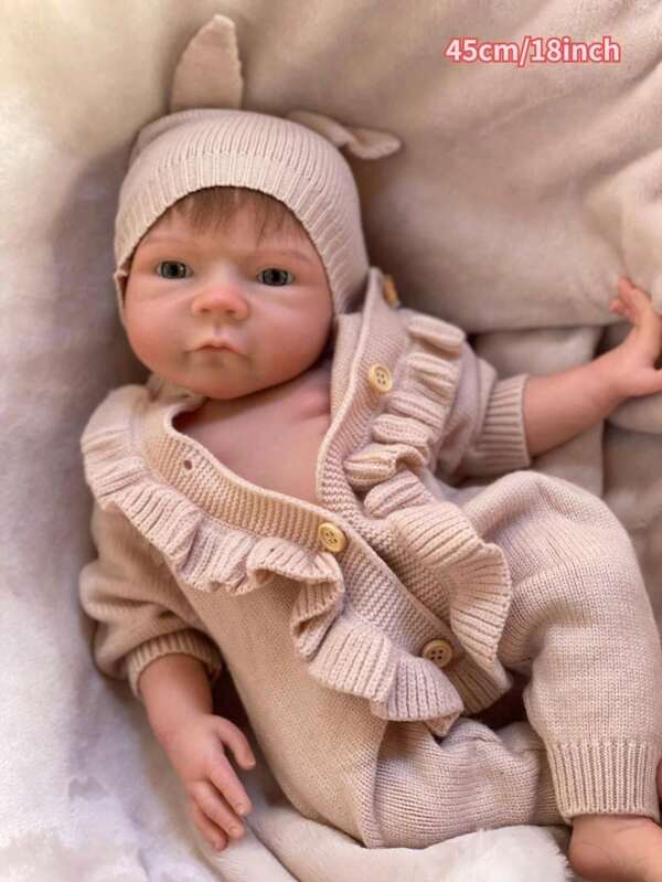 18 pouces Poupée bébé Reborn Pascale en silicone grandeur nature, toucher doux, poupée bébé nouveau-né faite à la main comme cadeau d'anniversaire pour enfants