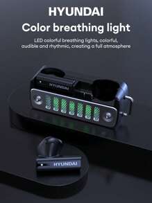 HYUNDAI Auriculares Bluetooth HYUNDIA HY-Y18, semi intrauriculares con cancelación de ruido ENC inteligente, sonido HIFI, micrófono sensible, llamadas de alta definición, baja latencia para música y juegos, deportes, batería de larga duración, luz ambiente colorida, auriculares inalámbricos cómodos