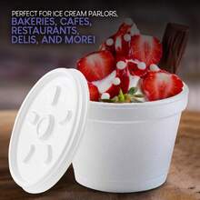 4 Ounce Foam Bowls With Lids (100 Count) - Insulated To Go Cups - Containers For Soup, Oatmeal, Ice Cream - For Delis, Cafes, Restaurants - Gold - View 8
