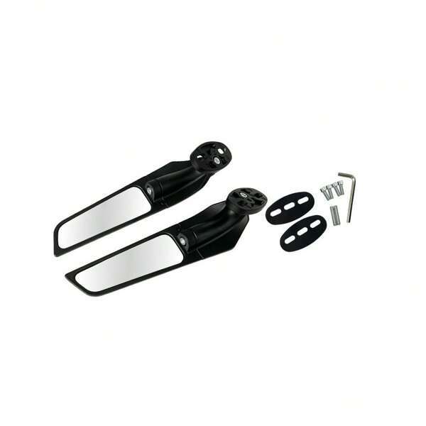 Motorcycle Rearview Mirror Spoiler Set-Adjustable, Enhanced Vision, Equipped With CNC Aluminum Wing.