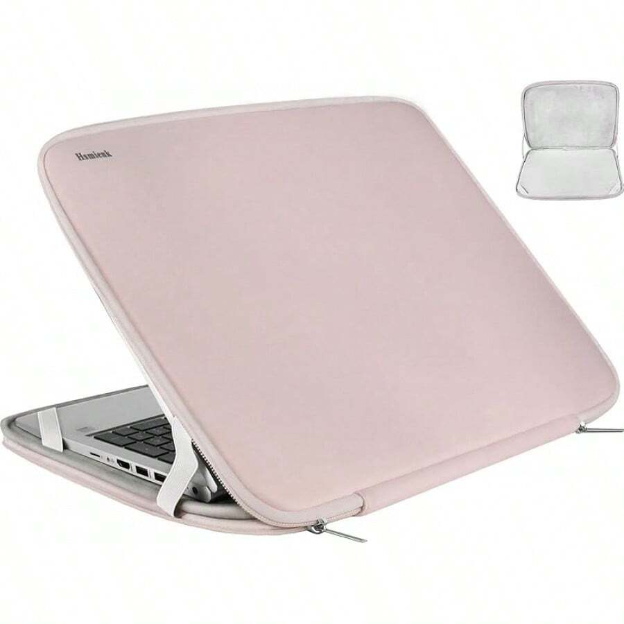 Laptop Sleeve 15.6 Inch, Durable Shockproof Protective Cover Flip Case Briefcase Carrying Computer Bag Case Compatible With 15.6 Inch HP, ASUS, , , Notebook, Computer, Black - Hồng - Xem 1