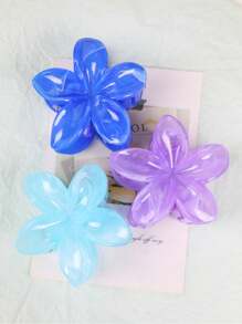 2pcs/Set Pink White Purple Ombre Hibiscus Flower Large Plastic Hair Clips, Elegant And Versatile, Suitable For Everyday, Party, Work, Travel For Women,Pink Accessories