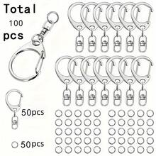 10/30/50/100pcs Keychain Making Kit With Keychain And Jump Ring Accessories For Bags, Cell Phones, Pets, Etc., Keychain Making DIY Crafts And Small Business Supplies(Including 5/15/25/50 Keychains And 5/15/25/50 Connecting Rings). - Multicolor - View 17