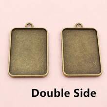5 Stücke 23x33mm Cabochon Rechteck Anhänger Blanko Basiseinfassung Schale Einzel-/Doppelseite DIY Schmuckzubehör