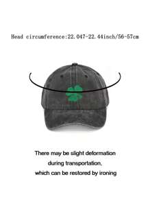 1pc Clover Embroidery Baseball Cap, Washable Adjustable Hat, Fashion Breathable Versatile Outdoor Sun-Shading, Holiday Gift'