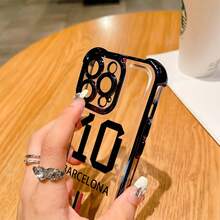 Funda de Teléfono Número 10 de Fútbol de Compatible con 17 16 15 14 13 12 11 Pro X XR XS 8 Plus, Cubierta Trasera Transparente Suave a Prueba de Golpes - Colores mixtos - Ver 4