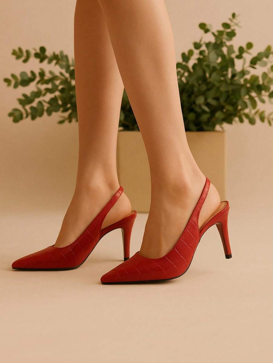 Mozione Women Heeled Sandals - 紅色 - 查看 1