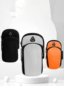 1 PIEZA Bolsa de brazo universal impermeable para teléfono móvil con cremallera de doble capa: La bolsa de brazo perfecta para deportes al aire libre para hombres y mujeres - Banda ajustable para correr, senderismo, ciclismo y talla grande! Almacena de forma segura tus teléfonos móviles, auriculares, pequeños cargadores.