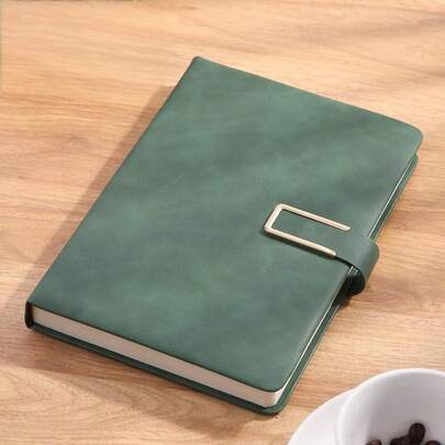 Extra Thick A5 Vintage Notebook With Magnetic Closure – Leatherette Cover, Dated English Pages & Bookmark – Professional Business Journal For Meetings, Office Notes, And College Use