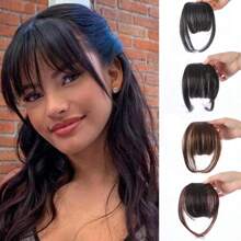 Extension per capelli con frangia molletta-in sintetici, colori marrone, nero e oro, frangia con accessori per capelli da donna, per aumentare il volume dei capelli e da indossare quotidianamente