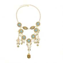 1 pièce Collier long style vintage européen et américain multicouche avec glands, accessoire de mode pour resort balnéaire