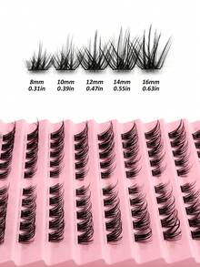 Rikuaild 100 CHIẾC (8-16mm) Lông mi giả Fox Eyelash D xoăn, lông mi giả chồn, vẻ ngoài tự nhiên và lông mi dài mềm mại, cụm lông mi hỗn hợp dạng hộp, cụm lông mi, lông mi riêng lẻ, lông mi, lông mi giả - màu đen - Xem 3
