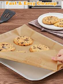 2张/1卷厨房吸油纸，不粘烘焙纸卷，耐热材料，双面可用，可定制尺寸5米/10米/20米/50米，适用于烤箱、烤架、空气炸锅、蒸锅、烘焙、烤制、空气炸、蒸面包、纸杯蛋糕、煎培根、热狗、汉堡、汤、烹饪肉类和披萨等。 - 白色 - 查看 5