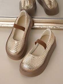 Vintage Round Toe Platform Slip-On Shoes, Women's Fashion Mary Jane Footwear, Summer 2025 New Arrival