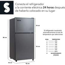 SIGNA Mini Refrigerador 86L 3 pies cubicos Frigobar Compacto Silver Refrigerador Pequeño Con congelador de Acero Inoxidable Ideal Para Espacios Pequeños Frigobar Mini Multifuncional (Gris)