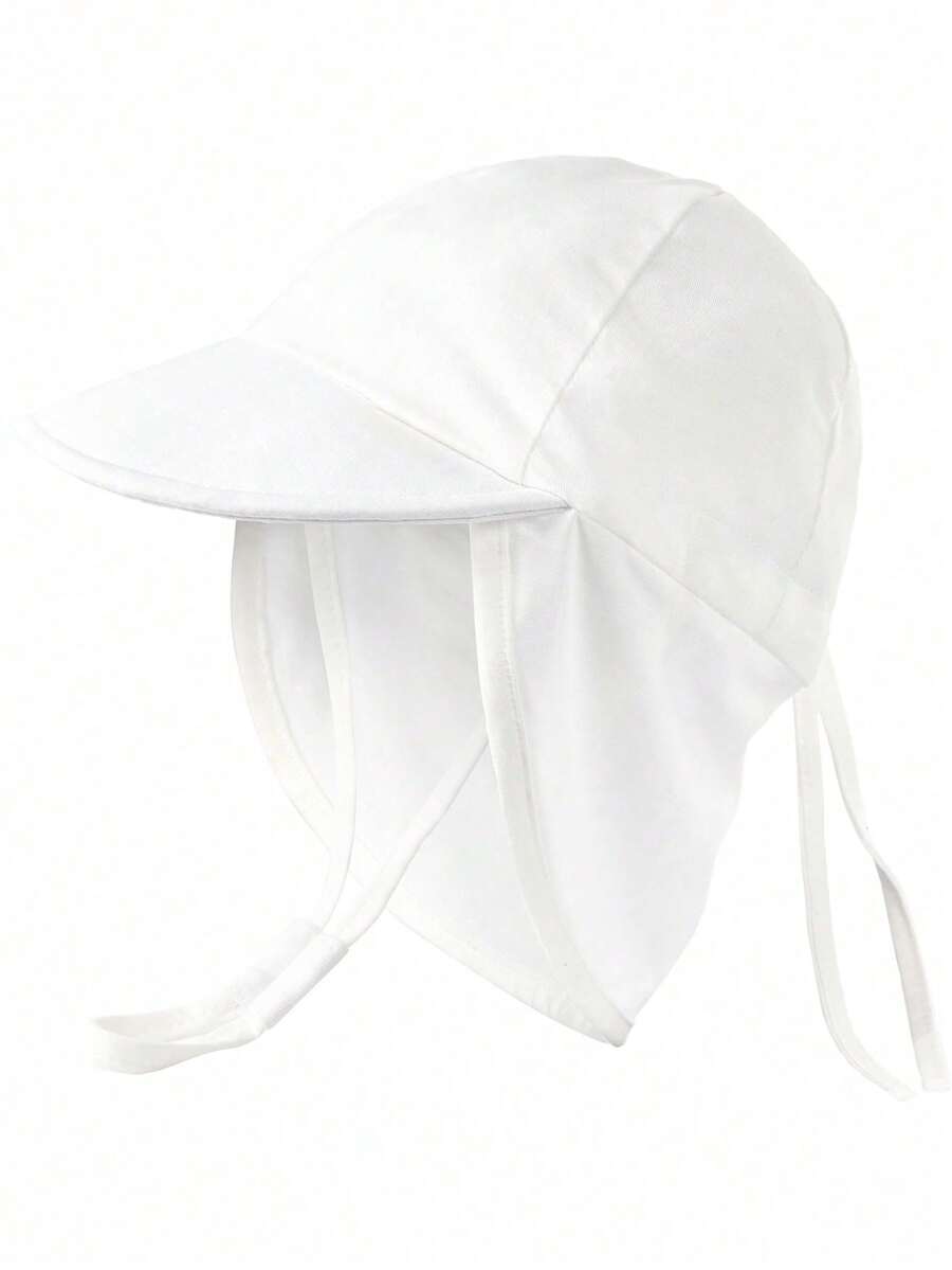 1pc Baby Sun Hat, Unisex, UPF 50+ UV Protection - White - View 1