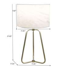 MERAX New Design Small Modern Stylish Desk Lamp In Stock In The United States, Easy To Install, Optima Marble Lampshade Table Lamp - Bronze 110V Metal Online Shift Switch, Used For Bedside Table Lamp - 美規A型插(110-127V) - 查看 7