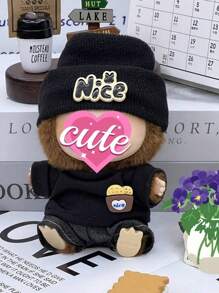 Mini Fashion Clothes For Labubu,Compatible With Labubu For 17cm,Warm Hat & Graphic Sweater Set,Cute Dress Up Accessories