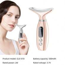 Masajeador de cara y cuello, dispositivo de masaje facial y de cuello ajustable de 3 modos con funciones de calentamiento y vibración, herramienta de belleza para el cuidado en el hogar, regalo para el Día de la Madre - Multicolor - Ver 5