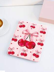 Cherry 1 件樱桃，爱心图案平板电脑保护壳，兼容 iPad 10.2 英寸、iPad Pro 11 2021/2020/10 代、iPad Mini 4/5/6、Galaxy Tab A8 10.5 英寸 2022、Matepad 10.4/Tab，带铅笔槽，防摔，平板电脑支架保护套 - 彩色 - 查看 4