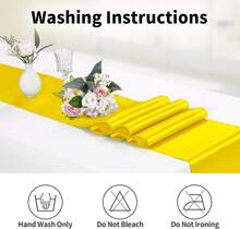 10-Pack Satin Table Runner Yellow 12 X 108 Inches Long, Table Runners For Wedding, Birthday Parties, Banquets Decorations(10 Pack, 12x108 Inch, Yellow) - Yellow - View 2