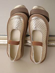 Vintage Round Toe Platform Slip-On Shoes, Women's Fashion Mary Jane Footwear, Summer 2025 New Arrival