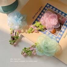 2 pezzi/1 paio di eleganti fermagli per capelli con fiori in pizzo, affascinanti fermagli per ciuffi laterali, bellissimi accessori per capelli per ragazze e donne, adatti per appuntamenti, regali di San Valentino, decorazioni di moda, accessori multifunzionali per uso quotidiano, delicati e diversi fermagli a forma di petali di ciliegio, adatti per essere indossati con centinaia di acconciature, adatti per l'uso quotidiano tutto l'anno, accessori estivi, viaggi, fermagli a pinza, fermagli per capelli, morsetti per capelli