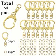 10/30/50/100pcs Keychain Making Kit With Keychain And Jump Ring Accessories For Bags, Cell Phones, Pets, Etc., Keychain Making DIY Crafts And Small Business Supplies(Including 5/15/25/50 Keychains And 5/15/25/50 Connecting Rings). - Multicolor - View 11