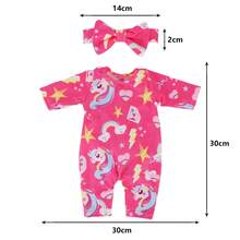 Baby Doll Accessories - 1 Piece Pajama Set And 1 Headband, Fits 14-18 Inch American Dolls (Doll Not Included) - Multicolor - View 3