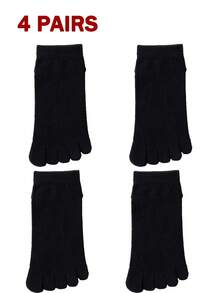 4 Pairs Women's Five Toe Socks - Spring/Autumn/Winter Sports Socks, Thin Pure Cotton Odor-Resistant Anti-Athlete's Foot Mid-Calf Breathable Toe Socks, Toe Separation Design, Breathable, Moisture-Wicking, Suitable For Home And Activities, 6 Colors Available, One Size, Casual Socks | Elegant Sock Design | Comfortable Fit, Fall Socks