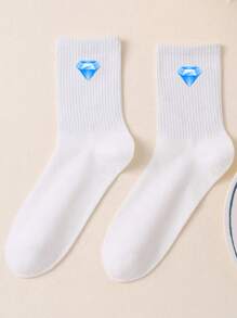 1 Pair Solid Color Versatile Socks, Breathable, Comfortable, Absorbent Short Socks Suitable For Daily Wear, Sports, Office, Casual Style, All Seasons Valentines