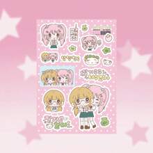 1 Sheet Kawaii Japanese Style Girl Diary Stickers, Cartoon Character Decorative Stickers For Scrapbooking/Planner,School Supplies,Back To School