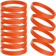 Rubber Bracelets Solid Color Silicone Wristbands Blank Stretch Silicone Wristbands Colorful Rubber Bracelets Women Men Gifts - 橘色 - 查看 1