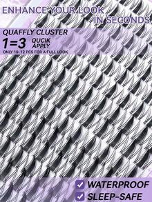 244/154PCS-C-Curl Fairy Lash Clusters Kit 10-18mm Manga Eyelash Clusters, Eyelash Extensions Kit Wet-Look Spiky Anime Lashes Individual Eyelashes Clusters Kit Ultra-Lash Band - màu đen - Xem 5